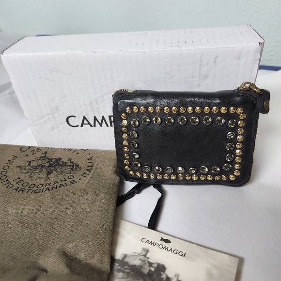 Campomaggi Black and Gold Studded Bag - Picture 3 of 5